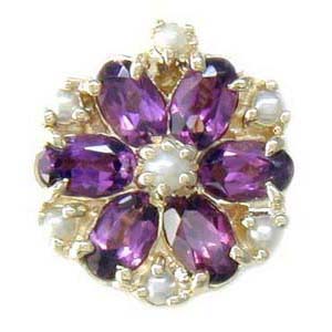 A4434 14K GR RHODOLITE & PEARL SLIDE 